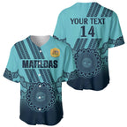 Custom Australia Matildas Baseball Jersey Aussie Aboriginal Turquoise Version