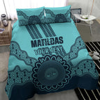 Custom Australia Matildas Bedding Set Aussie Aboriginal Turquoise Version