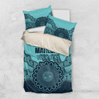 Custom Australia Matildas Bedding Set Aussie Aboriginal Turquoise Version