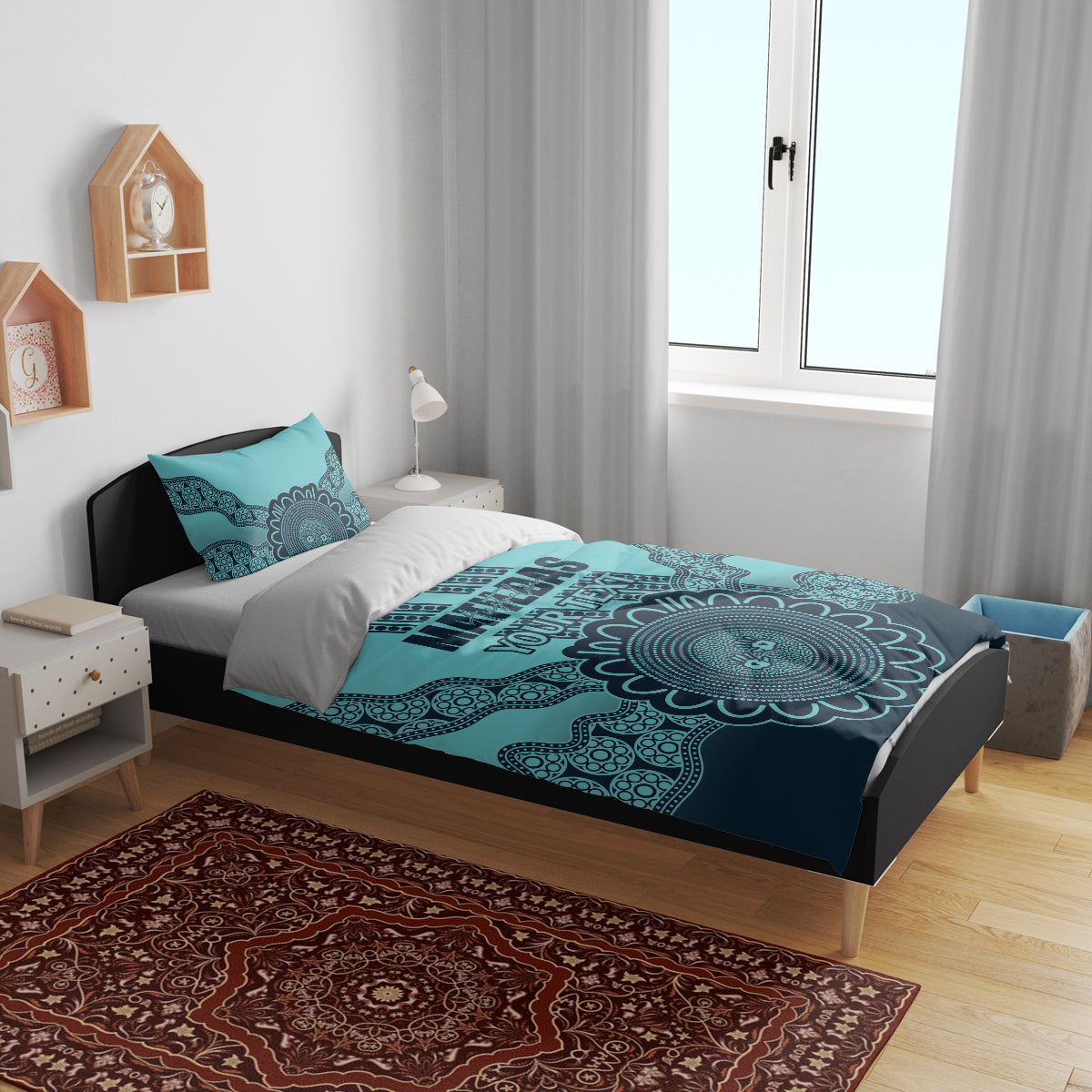 Custom Australia Matildas Bedding Set Aussie Aboriginal Turquoise Version