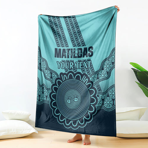 Custom Australia Matildas Blanket Aussie Aboriginal Turquoise Version