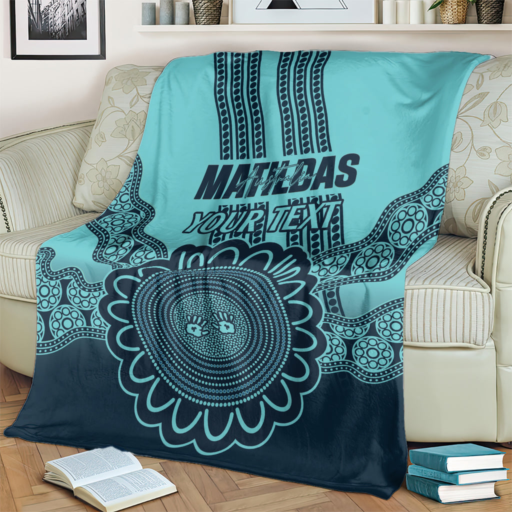 Custom Australia Matildas Blanket Aussie Aboriginal Turquoise Version