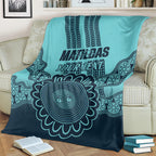 Custom Australia Matildas Blanket Aussie Aboriginal Turquoise Version