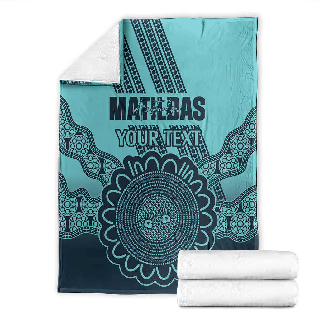 Custom Australia Matildas Blanket Aussie Aboriginal Turquoise Version