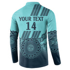 Custom Australia Matildas Button Sweatshirt Aussie Aboriginal Turquoise Version