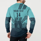 Custom Australia Matildas Button Sweatshirt Aussie Aboriginal Turquoise Version