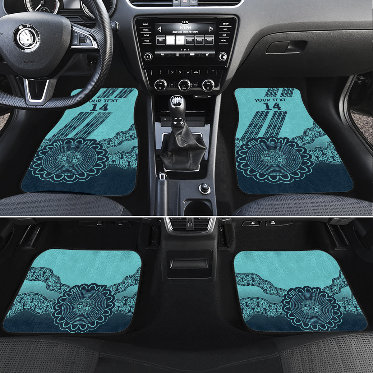 Custom Australia Matildas Car Mats Aussie Aboriginal Turquoise Version