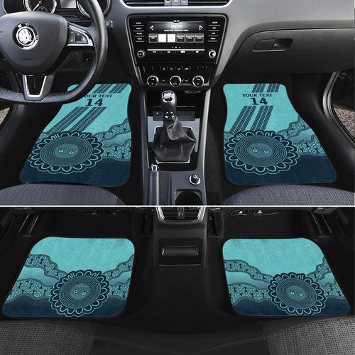 Custom Australia Matildas Car Mats Aussie Aboriginal Turquoise Version