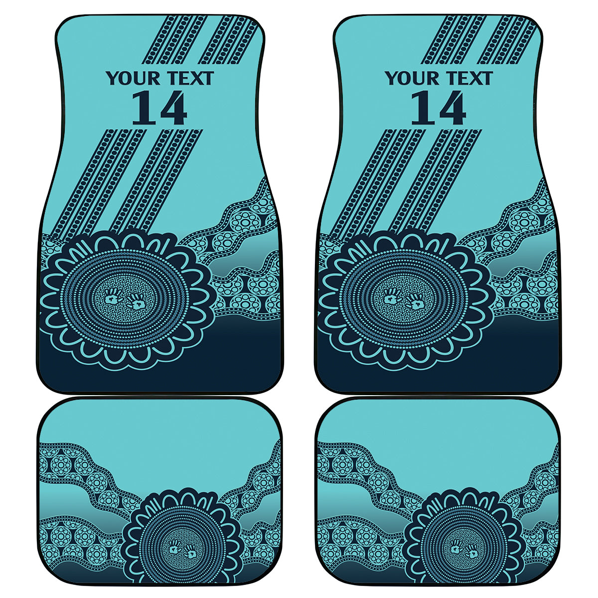 Custom Australia Matildas Car Mats Aussie Aboriginal Turquoise Version