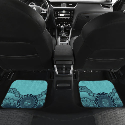 Custom Australia Matildas Car Mats Aussie Aboriginal Turquoise Version