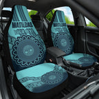 Custom Australia Matildas Car Seat Cover Aussie Aboriginal Turquoise Version