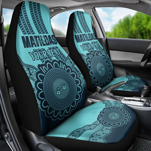 Custom Australia Matildas Car Seat Cover Aussie Aboriginal Turquoise Version