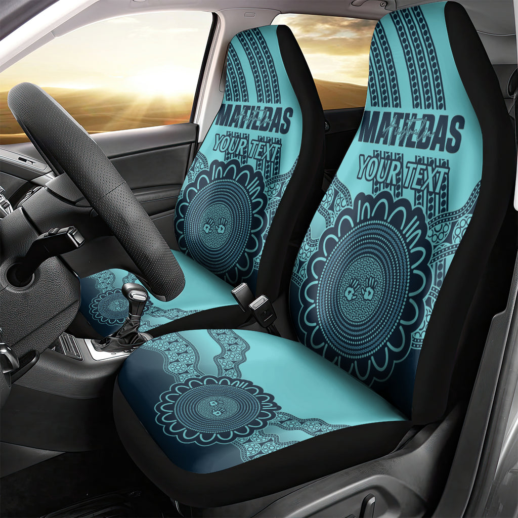 Custom Australia Matildas Car Seat Cover Aussie Aboriginal Turquoise Version