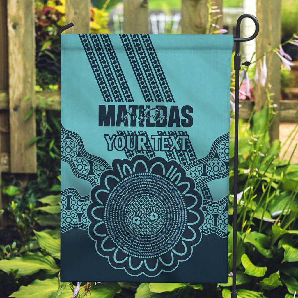 Custom Australia Matildas Garden Flag Aussie Aboriginal Turquoise Version