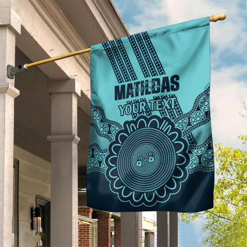 Custom Australia Matildas Garden Flag Aussie Aboriginal Turquoise Version