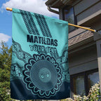 Custom Australia Matildas Garden Flag Aussie Aboriginal Turquoise Version