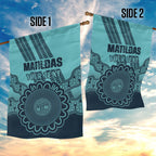 Custom Australia Matildas Garden Flag Aussie Aboriginal Turquoise Version