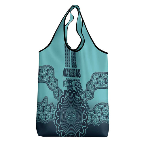 Custom Australia Matildas Grocery Bag Aussie Aboriginal Turquoise Version