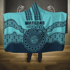 Custom Australia Matildas Hooded Blanket Aussie Aboriginal Turquoise Version