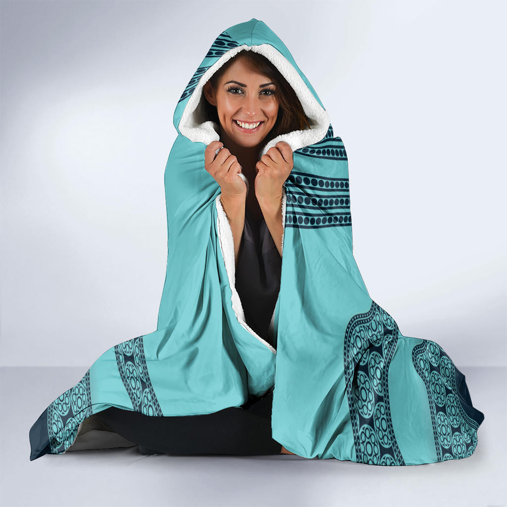 Custom Australia Matildas Hooded Blanket Aussie Aboriginal Turquoise Version