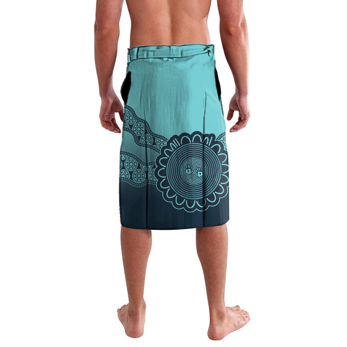 Custom Australia Matildas Lavalava Aussie Aboriginal Turquoise Version
