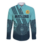 Custom Australia Matildas Long Sleeve Button Shirt Aussie Aboriginal Turquoise Version