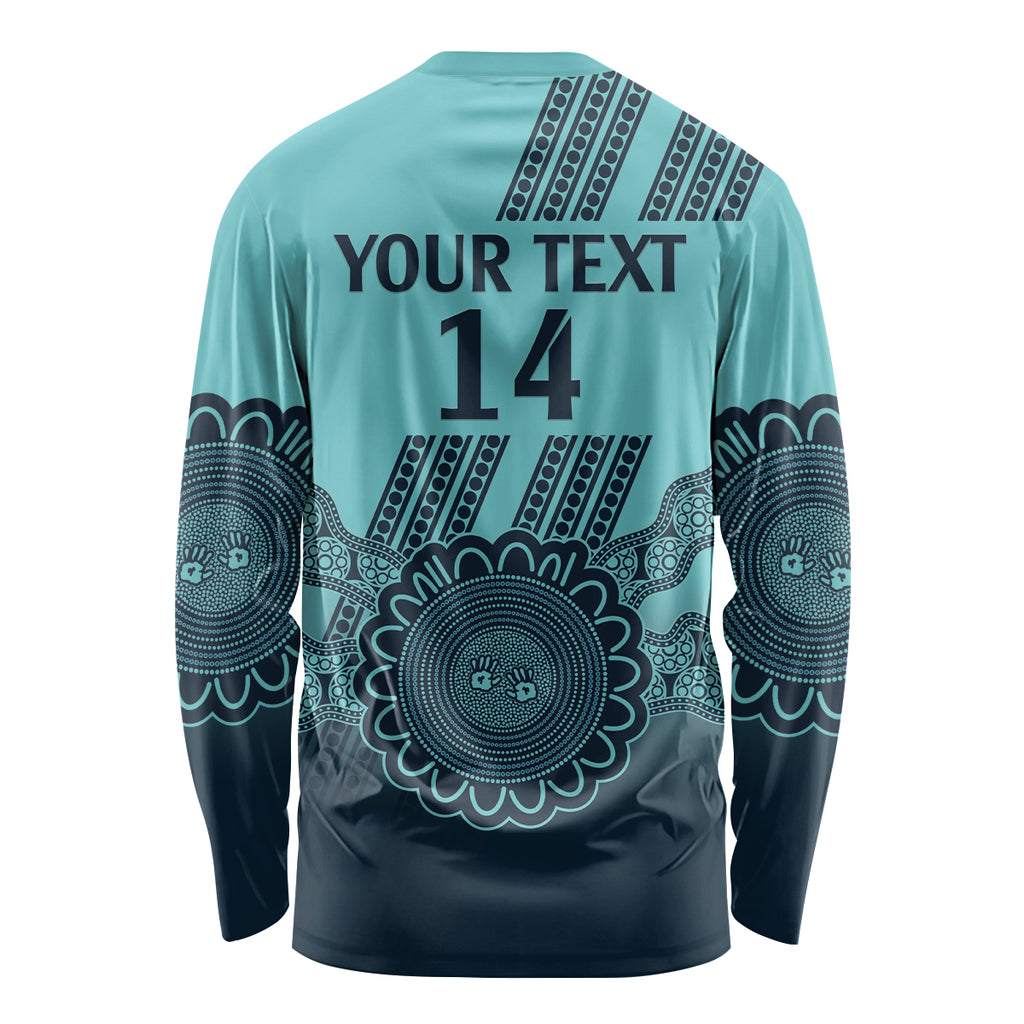 Custom Australia Matildas Long Sleeve Shirt Aussie Aboriginal Turquoise Version