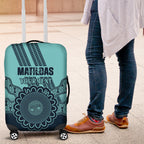 Custom Australia Matildas Luggage Cover Aussie Aboriginal Turquoise Version