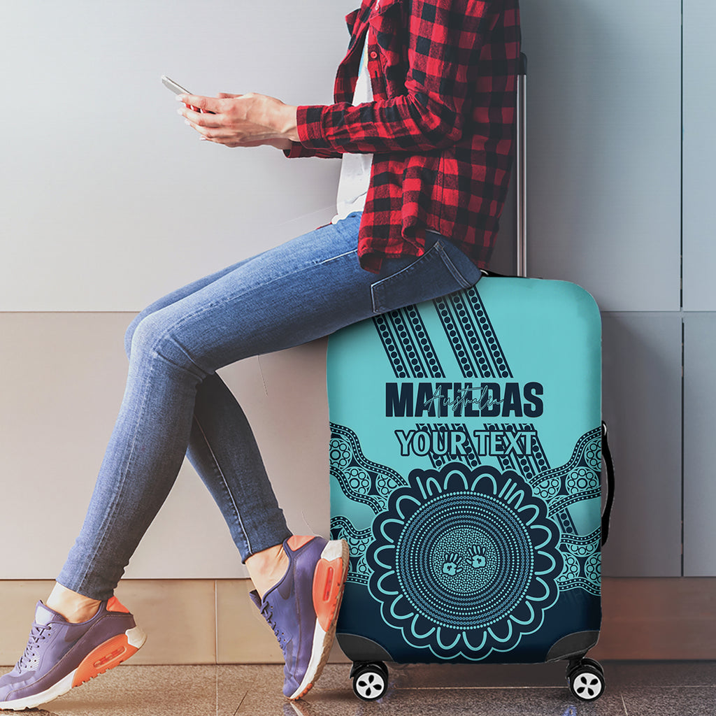 Custom Australia Matildas Luggage Cover Aussie Aboriginal Turquoise Version