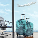 Custom Australia Matildas Luggage Cover Aussie Aboriginal Turquoise Version
