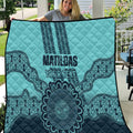 Custom Australia Matildas Quilt Aussie Aboriginal Turquoise Version