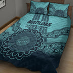 Custom Australia Matildas Quilt Bed Set Aussie Aboriginal Turquoise Version