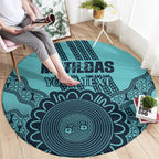 Custom Australia Matildas Round Carpet Aussie Aboriginal Turquoise Version