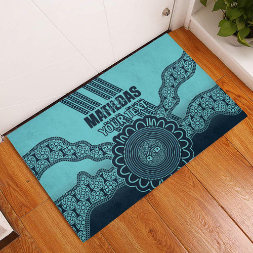 Custom Australia Matildas Rubber Doormat Aussie Aboriginal Turquoise Version