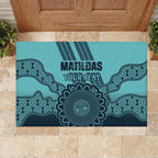 Custom Australia Matildas Rubber Doormat Aussie Aboriginal Turquoise Version