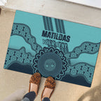 Custom Australia Matildas Rubber Doormat Aussie Aboriginal Turquoise Version