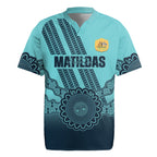 Custom Australia Matildas Rugby Jersey Aussie Aboriginal Turquoise Version