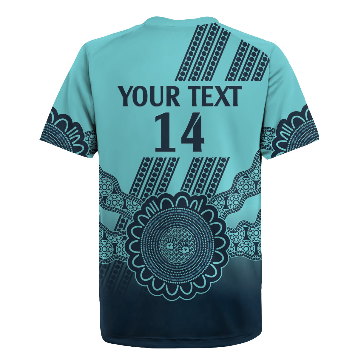 Custom Australia Matildas Rugby Jersey Aussie Aboriginal Turquoise Version