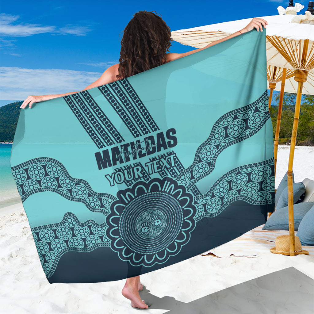 Custom Australia Matildas Sarong Aussie Aboriginal Turquoise Version