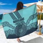 Custom Australia Matildas Sarong Aussie Aboriginal Turquoise Version