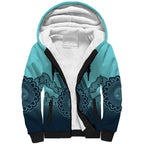 Custom Australia Matildas Sherpa Hoodie Aussie Aboriginal Turquoise Version
