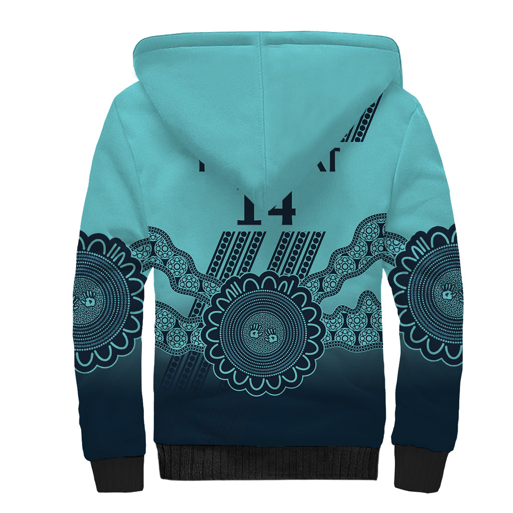 Custom Australia Matildas Sherpa Hoodie Aussie Aboriginal Turquoise Version