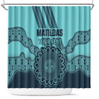 Custom Australia Matildas Shower Curtain Aussie Aboriginal Turquoise Version