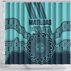 Custom Australia Matildas Shower Curtain Aussie Aboriginal Turquoise Version