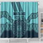 Custom Australia Matildas Shower Curtain Aussie Aboriginal Turquoise Version