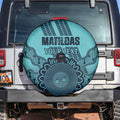 Custom Australia Matildas Spare Tire Cover Aussie Aboriginal Turquoise Version