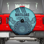 Custom Australia Matildas Spare Tire Cover Aussie Aboriginal Turquoise Version