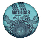 Custom Australia Matildas Spare Tire Cover Aussie Aboriginal Turquoise Version