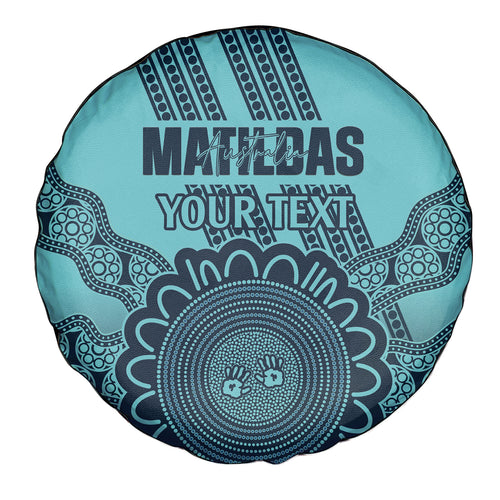 Custom Australia Matildas Spare Tire Cover Aussie Aboriginal Turquoise Version