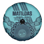 Custom Australia Matildas Spare Tire Cover Aussie Aboriginal Turquoise Version